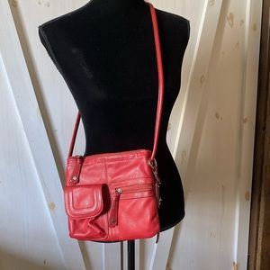 Tignanello Red Pebbled Leather Crossbody